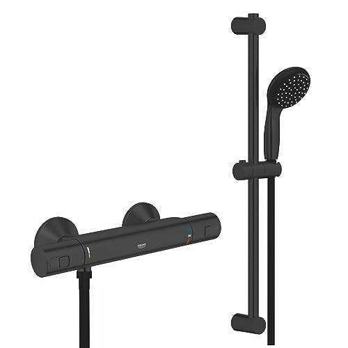 GROHE Precision - Duschset (inkl. Precision Start Brausethermostat + Vitalio Start Brausestangenset, 3 Strahlarten, wassersparend), matt schwarz GROHE Precision - Duschset (inkl. Precision Start Brausethermostat + Vitalio Start Brausestangenset, 3 Strahlarten, wassersparend), matt schwarz von GROHE