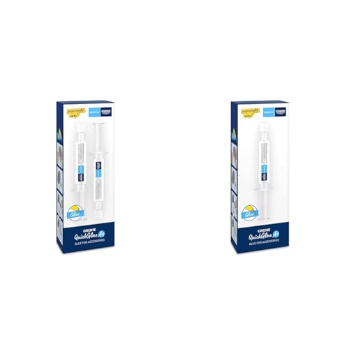 GROHE QUICKFIX - Kleber- Set für BadAccessoires & QUICKFIX - Kleber für BadAccessoires (geeignet für Marmor, Fliesen, Glas, Kunststoff, Holz, Metall etc., Aushärtungszeit 24 Stunden), 41127000 von Grohe