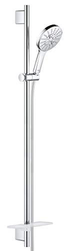 GROHE Rainshower SmartActive 130 - Brausestangenset (3 Strahlarten, 900mm Brausestange, inkl. Duschablage, schnelle Befestigung), rund, chrom, 26578000 von Grohe