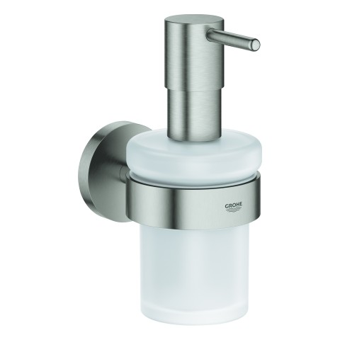 GROHE Seifenspender mit Halter Essentials 40448 supersteel, 40448DC1 40448DC1 von Grohe