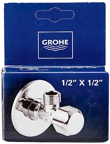 GROHE Sicherungstechnik - Eckventil Wandanschluss 1/2 Zoll, Abgang 1/2 Zoll, mit Fettkammer und doppelter O-Ring Abdichtung 22032000, Silber von Grohe