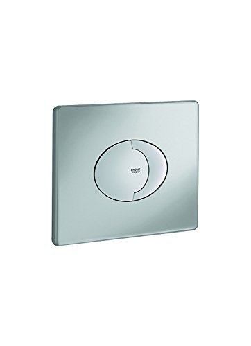 GROHE Skate Air | WC - Betätigungsplatte | mit 2-Mengen- und Start-Stopp-Funktion für pneumatische Betätigung, waagerecht, mattchrom | 38506P00 von GROHE