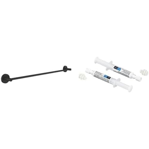 GROHE Start - Badetuchhalter- Set (654mm, inkl. QuickGlue A2: Klebeset für Zwei Klebepunkte, verdeckte Befestigung), matt schwarz, 411782430 von GROHE