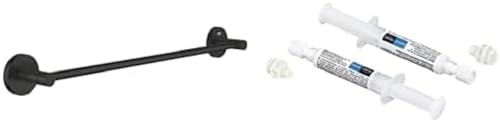 GROHE Start - Badetuchhalter- Set (mit Deckel, inkl. QuickGlue A2: Klebeset für Zwei Klebepunkte, verdeckte Befestigung), matt schwarz, 411972430 von GROHE