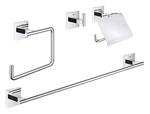 GROHE Start Cube - Bad-Set 4-in-1 (Material: Metall, verdeckte Befestigung), chrom, 41115000 von GROHE