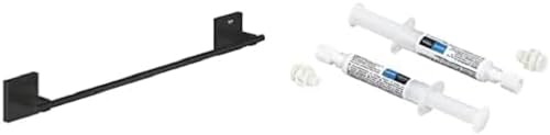 GROHE Start Cube - Badetuchhalter- Set (450mm, inkl. QuickGlue A2: Klebeset für Zwei Klebepunkte, verdeckte Befestigung), matt schwarz, 409872430 von GROHE