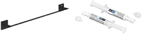 GROHE Start Cube - Badetuchhalter- Set (600mm, inkl. QuickGlue A2: Klebeset für Zwei Klebepunkte, verdeckte Befestigung), matt schwarz, 410892430 von GROHE