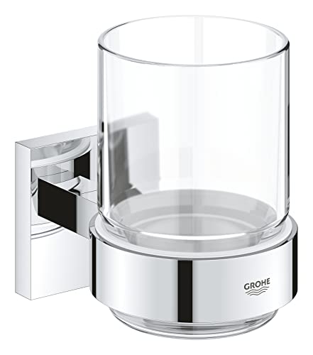GROHE Start Cube - Glas mit Halter (verdeckte Befestigung, Material: Glas /Metall), chrom, 41097000 von GROHE