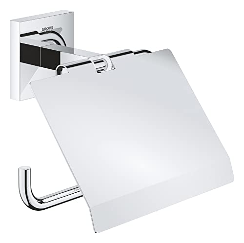 GROHE Start Cube - Papierhalter (mit Deckel, verdeckte Befestigung, Material: Metall), chrom, 41102000, 11.1x6x11.1 cm von Grohe