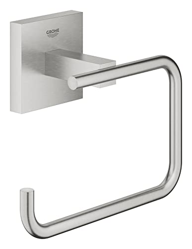 GROHE Start Cube - Papierhalter (ohne Deckel, verdeckte Befestigung, Material:Metall), supersteel, 40978DC0 von Grohe