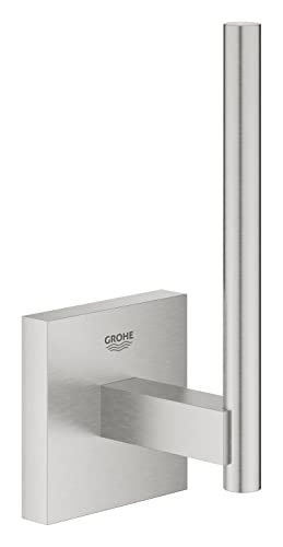 GROHE Start Cube - Reservepapierhalter (Wandmontage, verdeckte Befestigung, Material: Metall), supersteel, 40979DC0 von GROHE