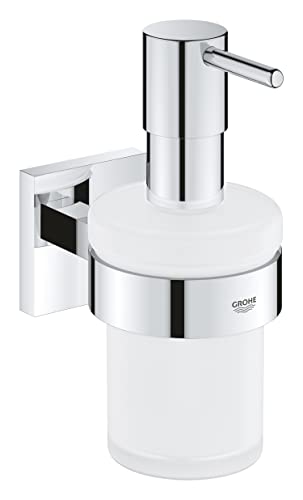 GROHE Start Cube - Seifenspender mit Halter (Füllmenge 160ml, verdeckte Befestigung, Material: Glas/ Metall), chrom, 41098000 von Grohe