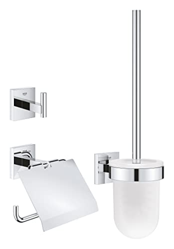 GROHE Start Cube - WC- Set 3-in-1 (verdeckte Befestigung, Material: Glas/Metall, langlebig), chrom, 41123000 von Grohe