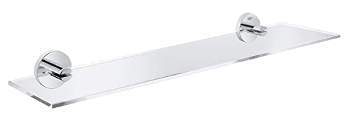 GROHE Start - Glasablage (Stichmaß 380mm, Material: Glas/ Metall, verdeckte Befestigung, langlebig) ,chrom, 41202000 von Grohe