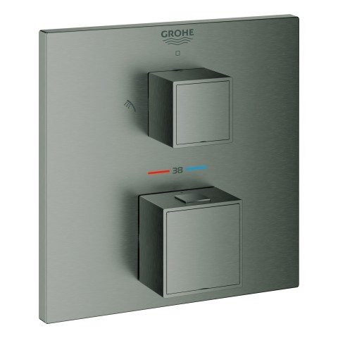 GROHE THM-Brausebatterie Grohtherm Cube 24154 FMS für 35600 hard graphite geb., 24154AL0 24154AL0 von Grohe