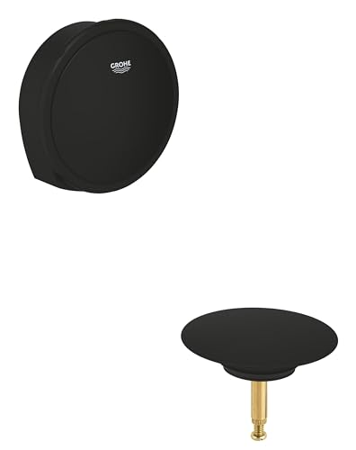 GROHE Talentofill - Wannenfüll-,Ab- und Überlaufgarnitur (Fertigmontageset, inkl. Montagezubehör, langlebig), phantom schwarz, 19952KF0 von GROHE