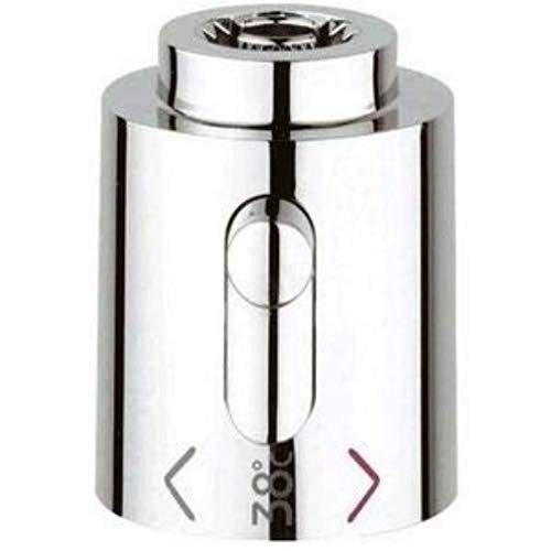 GROHE Temperaturwählgriff (für Thermostat-Fertigmontagesets, langlebige Obefläche), Chrom, 06676000 von GROHE