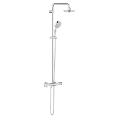 GROHE Tempesta Cosmopolitan 160 - Duschsystem mit Thermostatbatterie (wassersparend, 2 Strahlarten, inkl. Duschablage, Antikalk System), chrom, 27922000 von Grohe