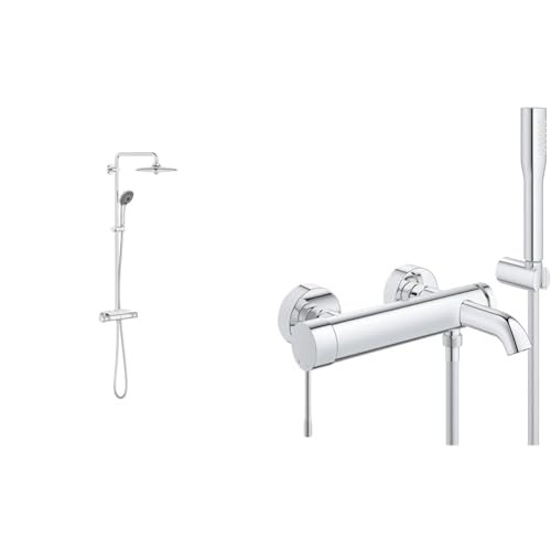 GROHE Vitalio Joy 260 - Duschsystem mit Thermostatbatterie & Essence | Badarmaturen - Einhand-Wannenbatterie | für Wandmontage mit Brausgarnitur | chrom | 33628001 GROHE Vitalio Joy 260 - Duschsystem mit Thermostatbatterie & Essence | Badarmaturen - Einhand-Wannenbatterie | für Wandmontage mit Brausgarnitur | chrom | 33628001 von Grohe