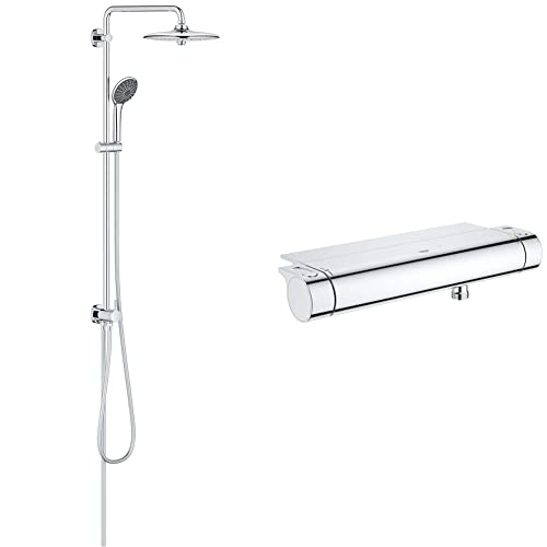 GROHE Vitalio Joy Shower System 260 - Duschsystem mit Umstellung, chrom, 27357002 & Grotherm 2000 - Thermostat- Brausearmatur, chrom, 34469001 von Grohe