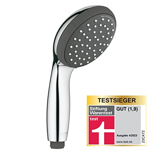 GROHE Vitalio Start 100 - Handbrause (wassersparend, 2 Strahlarten, universale Befestigung, robust), rund, chrom, 27946000 von GROHE