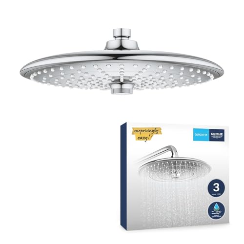 GROHE Vitalio Joy 260, Kopfbrause (wassersparende Regendusche mit 3 Strahlarten, Duschkopf mit Antikalk System), chrom, 26462000 von GROHE