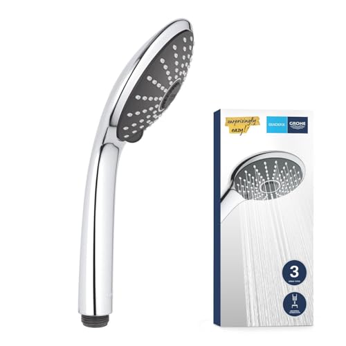 GROHE Vitalio Joy 110 - Handbrause (wassersparend, mit 3 Strahlarten, Antikalk System), rund, chrom, 27319000 von Grohe