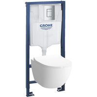 Pack wc + vitra sento RimEx WC-Becken mit Softclose-WC-Deckel + Chrom Bedienplatte ( SENTORimless) - Grohe von Grohe