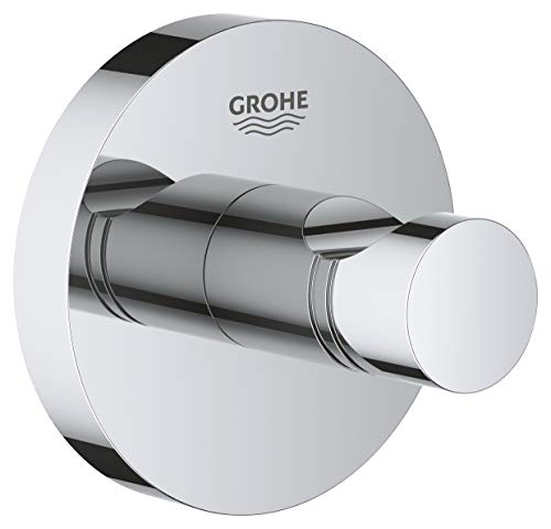 GROHE Essentials - Bademantelhaken (robuster Haken, langlebige und pflegeleichte Chromoberfläche, einfache Montage), chrom, 40364001 von Grohe