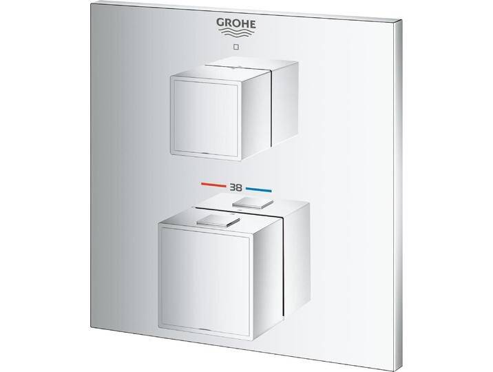 Grohe, Badarmatur, Thermostat GROHTHERM CUBE eckig 1 ASV chr von Grohe