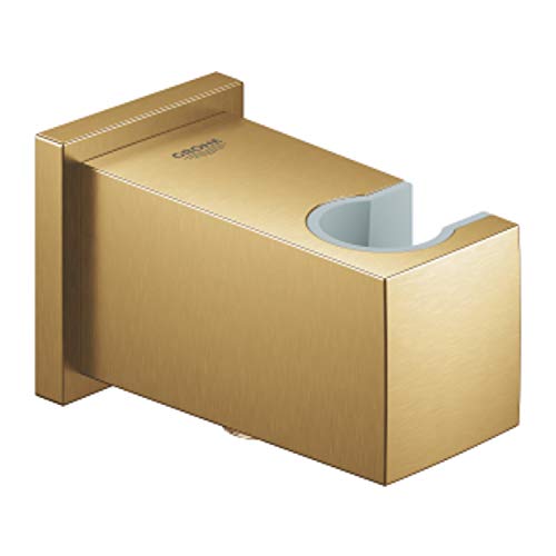 GROHE 1/2 Ausgang Winkel mit fester Wandhalterung für Telefon, Euphoria Cube, 8,8 x 5,2 x 8,8 cm, Gold gebürstet (Referenz: 26370GN0) von GROHE