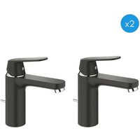 Grohe - 2er-Set Einhand-Waschtischmischer 1/2″ Größe m, schwarz (23325KW0-DUO) von Grohe