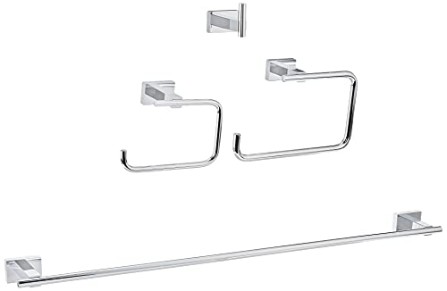 GROHE 40778001 Essentials Cube Accessoire Set 4-in-1 Eckig (Chrom) von GROHE
