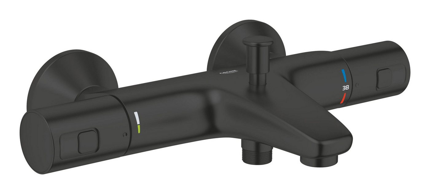 Grohe Badarmatur Precision Start Thermostat-Wannenbatterie - Mattschwarz von Grohe