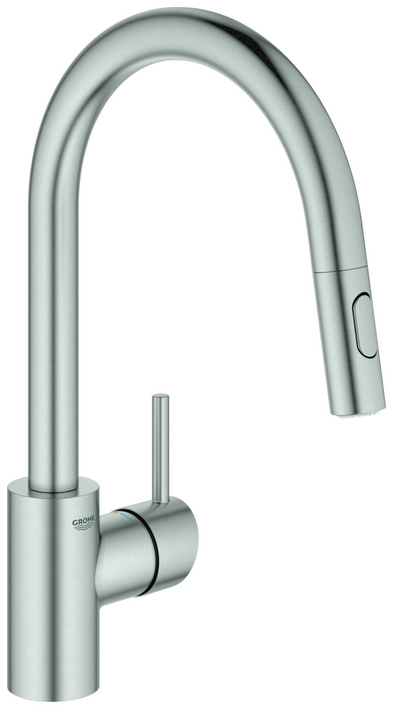 GROHE Concetto Einhand-Spültischbatterie, mit hohem Rohrauslauf, herausziehbare Dual Spülbrause, 31483DC2 von Grohe