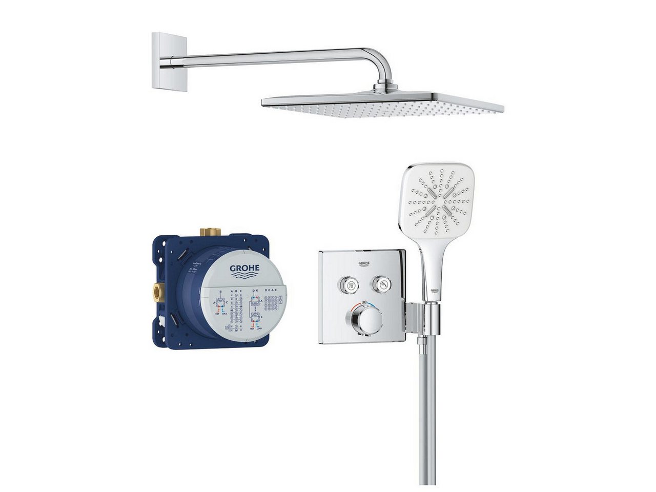 Grohe Duschsystem Precision Smartcontrol Duschsystem, Quickfix, UP, chrom (34876000) von Grohe