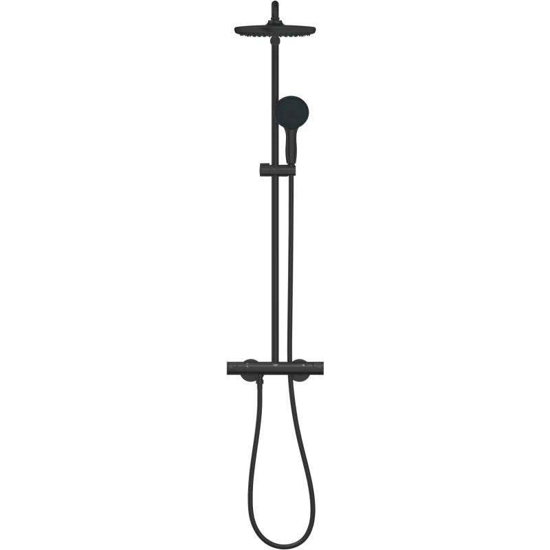 Grohe Duschsystem Vitalio Start 250 Schwarz matt Rund mit Thermostat von Grohe