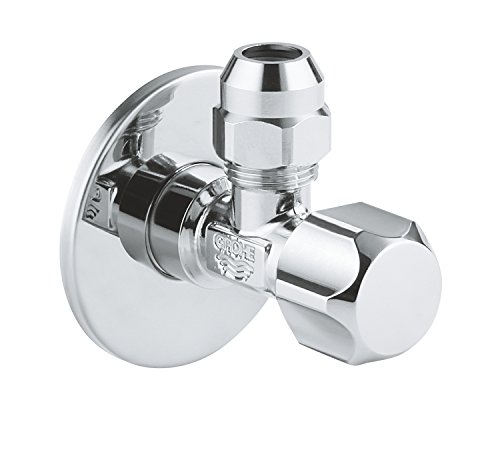 GROHE Eckventil | Sicherungstechnik - Eckventil | mit angerauhtem Gewinde zum vereinfachten Eindichten, Wandanschluss 1/2 Zoll mit Schubrosette, Abgang 3/8 Zoll | 22018000 GROHE Eckventil | Sicherungstechnik - Eckventil | mit angerauhtem Gewinde zum vereinfachten Eindichten, Wandanschluss 1/2 Zoll mit Schubrosette, Abgang 3/8 Zoll | 22018000 von GROHE