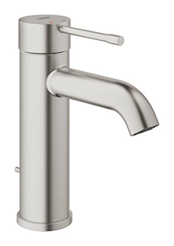 GROHE Essence - Einhand- Waschtischarmatur (wassersparend, mit Temperaturbegrenzer, versellbarer Mousseur, schnelle Befestigung), supersteel, 23589DC1 von Grohe