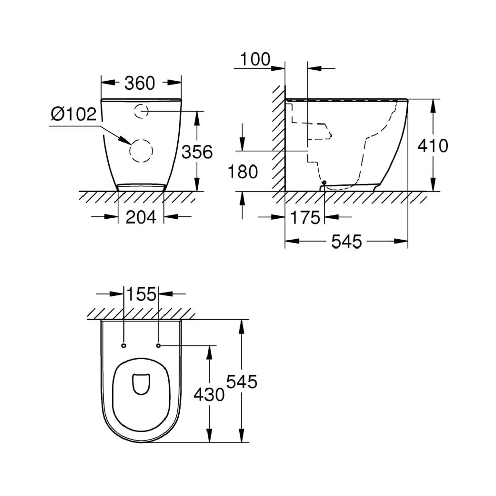 Grohe Essence Stand-Tiefspül-WC alpinweiß 3957300H 3957300H von Grohe