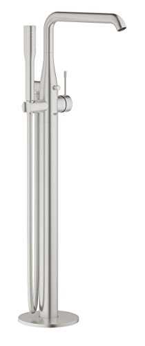 Grohe Essence supersteel Einhand-Wannenbatterie, DN 15 Bodenmontage, 1 Stück, 23491DC1 von Grohe