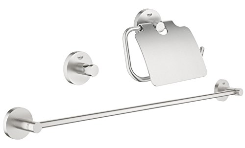 Grohe Essentials Bad-Set, 3-in-1, supersteel, 1 Stück, 40775DC1 von Grohe