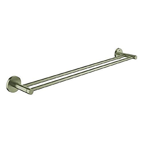 GROHE Essentials - Doppel-Badetuchhalter (654 mm, verdeckte Befestigung, geeignet zum Bohren), nickel gebürstet, 40802EN1 von GROHE
