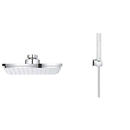 Grohe Euphoria Cube 152 Brausen und Duschsysteme Kopfbrause, chrom, 27705000 & Euphoria Cube Brausen- und Duschsysteme Handbrause (mit Wandhalter, 1 Strahlart, mit Durchflusskonstanthalter) 27703000 von GROHE