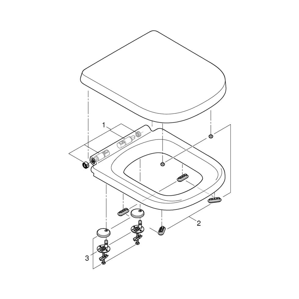 Grohe Euro Keramik Set Wand-Tiefspül-WC alpinweiß 39703000 39703000 von Grohe