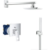 Eurocube Mechanisches Mischerset + 1-Strahl-Stabhandbrause mit Halterung + Kopfbrause + Einbaukörper (24062000-Eurocube) - Grohe von Grohe