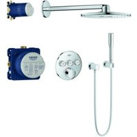 Grohe Fertigmontageset SmartControl Unterputz-Duschsystem, m 3 Absperrventil, rd, chrom von Grohe