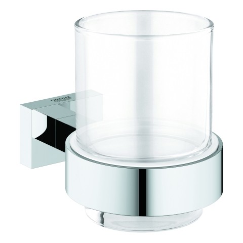 Grohe Glas mit Halter Essentials Cube 40755 chrom, 40755001 40755001 von Grohe