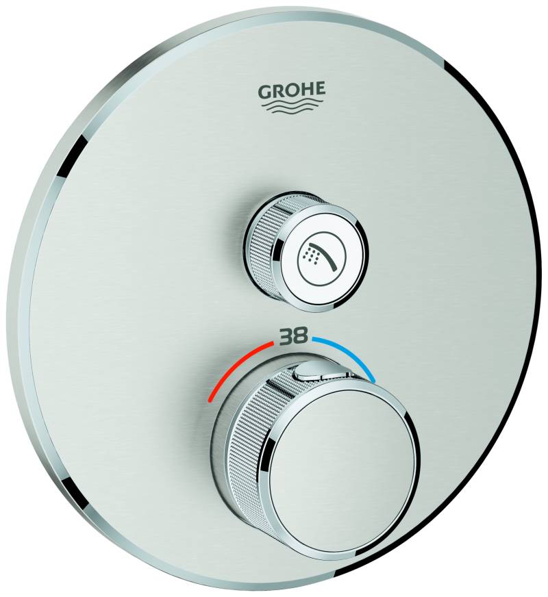 Grohe Grohtherm SmartControl Thermostat mit einem Absperrventil, Wandrosette rund, 29118DC0 von Grohe