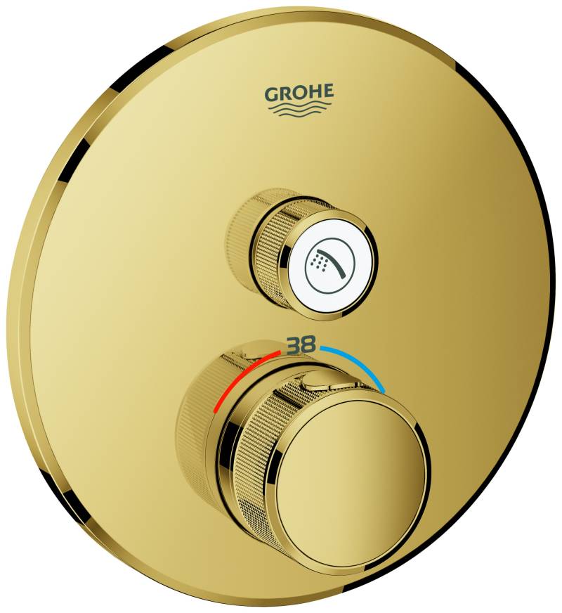 Grohe Grohtherm SmartControl Thermostat mit einem Absperrventil, Wandrosette rund, 29118GL0 von Grohe